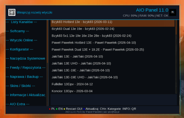 AIO Panel 11.0 — widok wtyczki