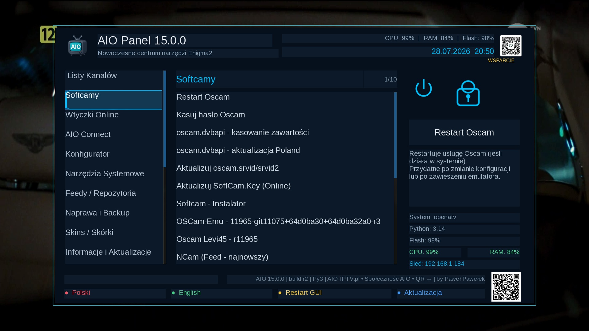 AIO Panel 15.0.0 z AIO Connect