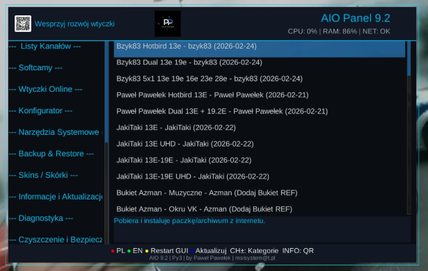 AIO Panel 9.2 — screen