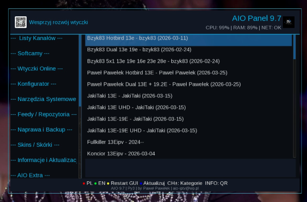 AIO Panel 9.7 — widok wtyczki