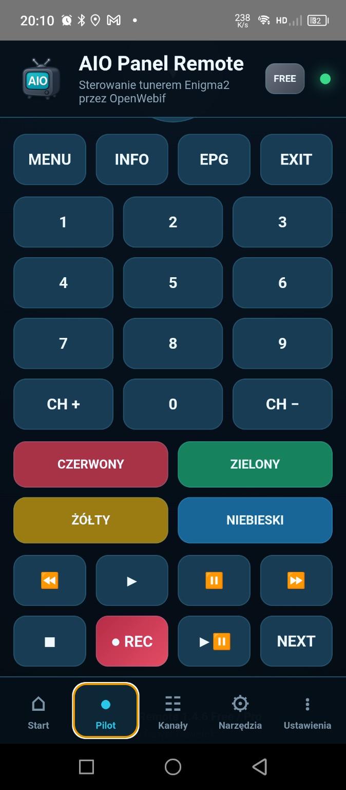 Pełny pilot w AIO Panel Remote