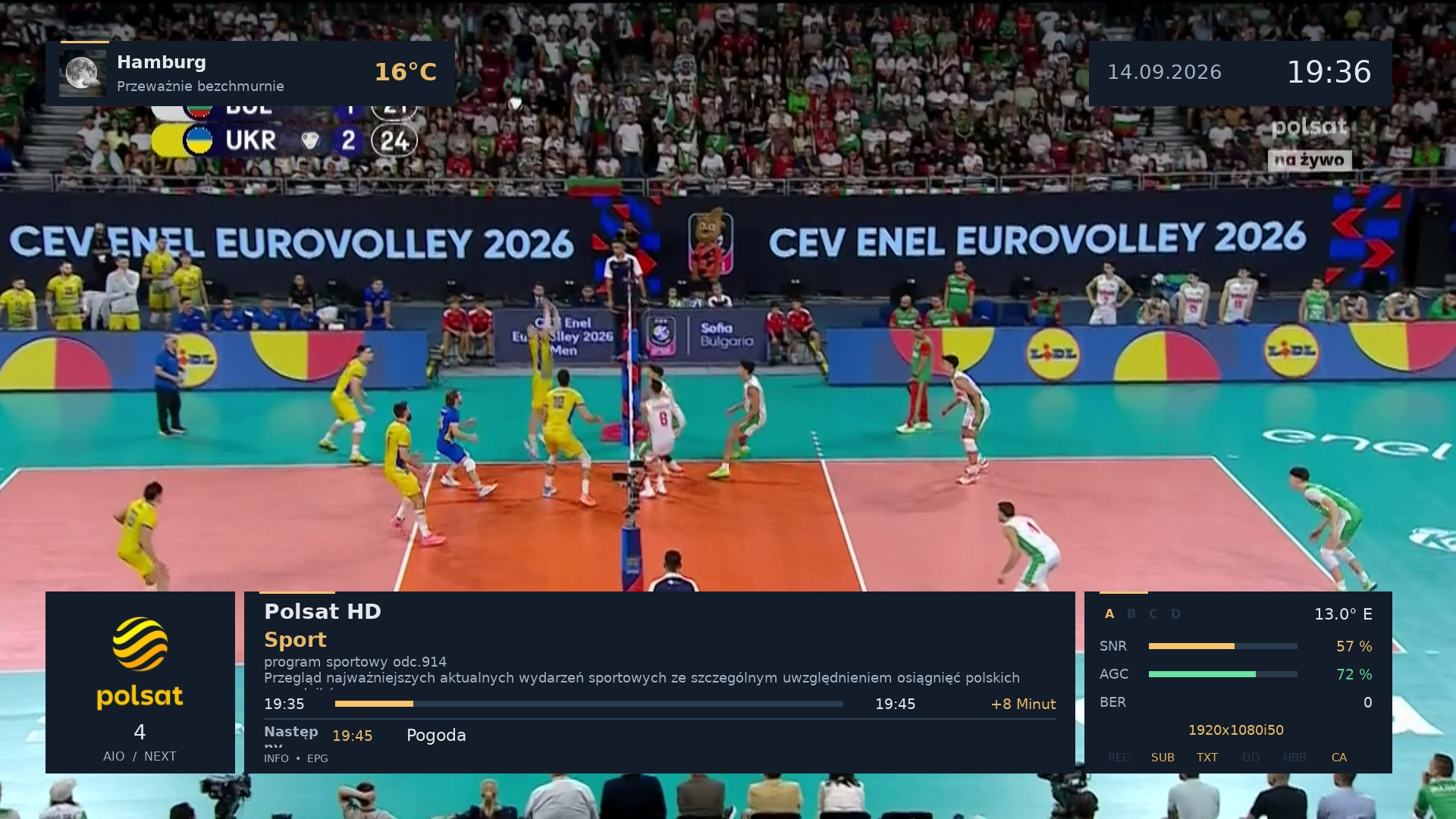 AIOHD NEXT 3.2.1 — InfoBar i pogoda