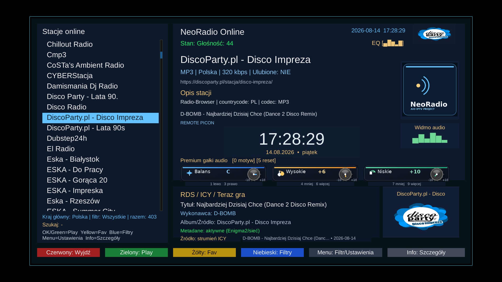 NeoRadio 3.0.0 — ekran główny